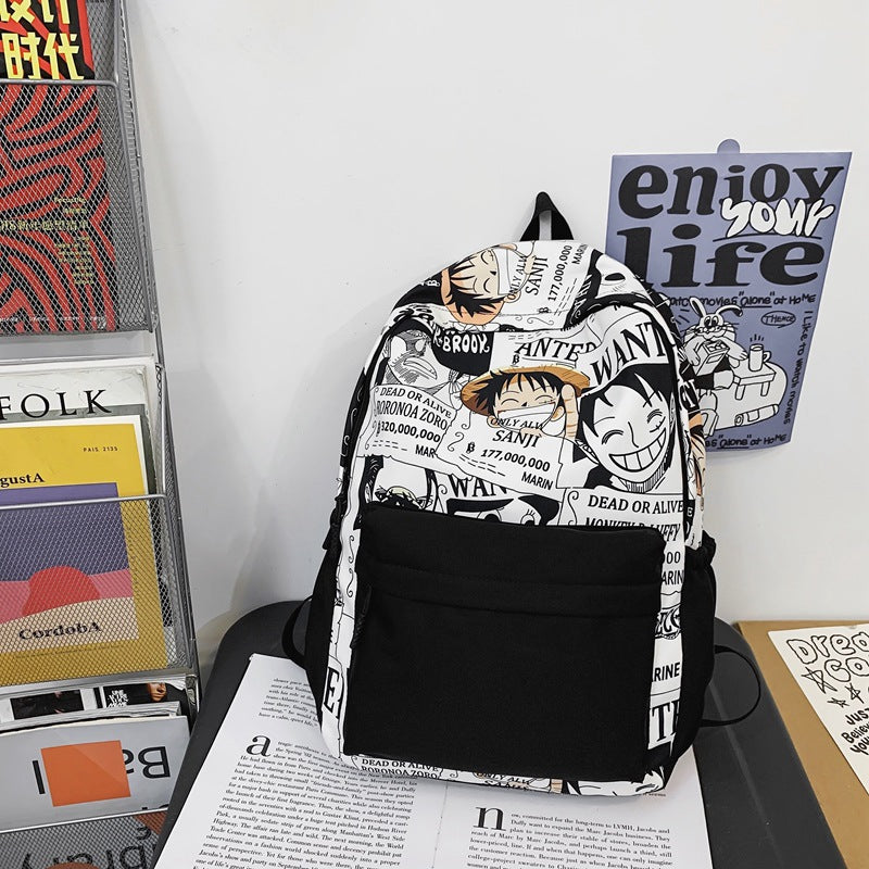 New Schoolbag Men's and Women's Korean Harajuku Ulzzang Backpack Student Junior and Middle School Students Middle School Student Backpack