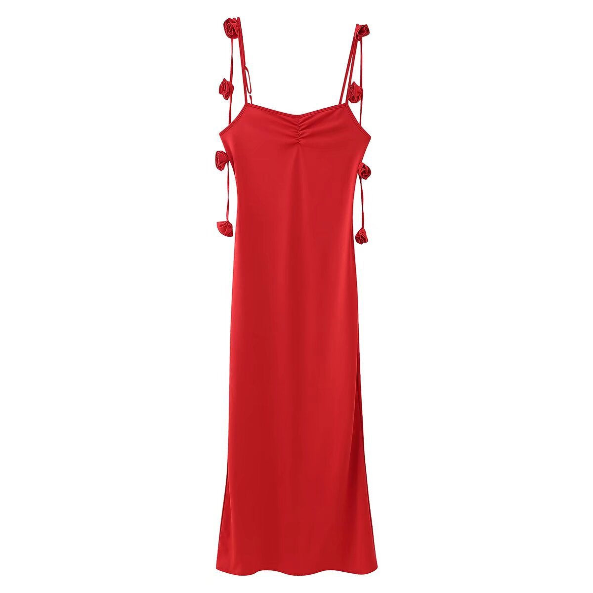Women's Clothing 2025 Spring and Summer New European and American Style Fashion Ins Sexy Backless Flower Decorative Sling Dress
