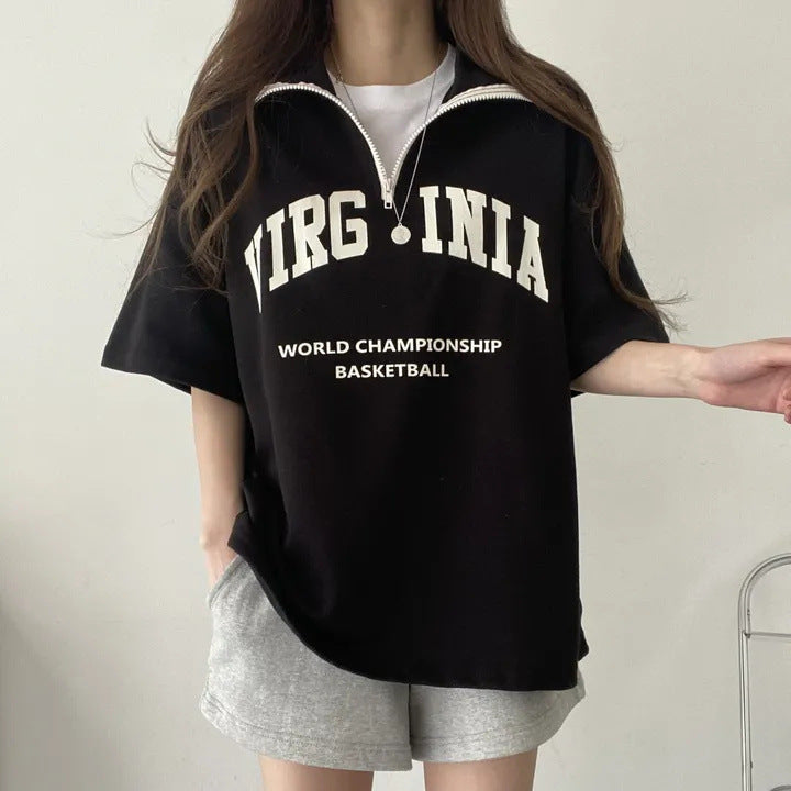 ZllKl Manufacturer Internet celebrity unique chic loose Korean version top T-shirt women's short sleeve design summer New new pull