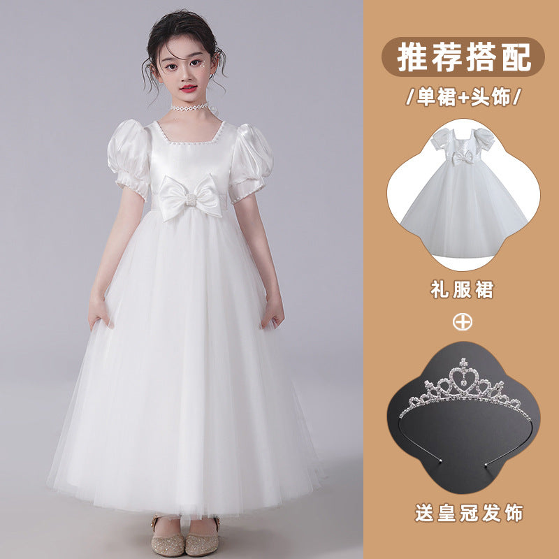 ZllKl Children's Dress Princess Dress Children's Summer Clothing Western Style Little Girl Birthday Catwalk Costume for Piano Performance Girl Dress