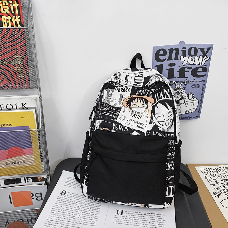 New Schoolbag Men's and Women's Korean Harajuku Ulzzang Backpack Student Junior and Middle School Students Middle School Student Backpack