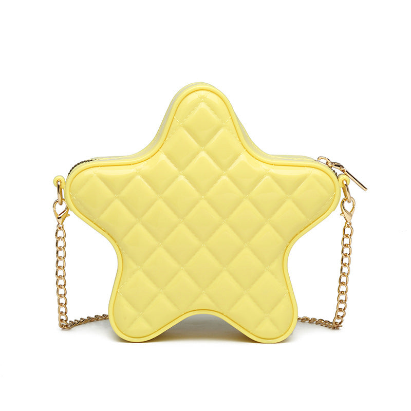 ZLLKL 2025 Bo Hao, Xiaoxiangfeng PVC Pentagon Barbie Jelly Bag, Fashion Versatile Rhombus Bag, Dirty and Easy to Wash, Summer Female Oblique Span