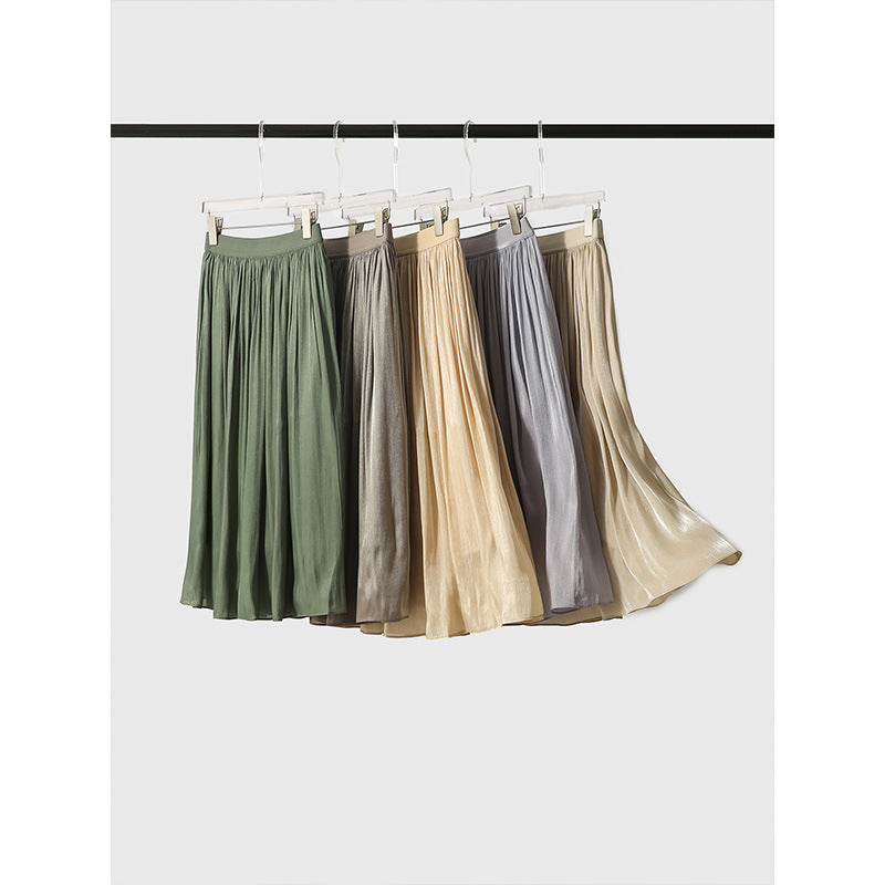 2025 Beauty! Milk pearlescent fairy fluttering skirt summer new women's clothing fashion pendant medium and long skirt