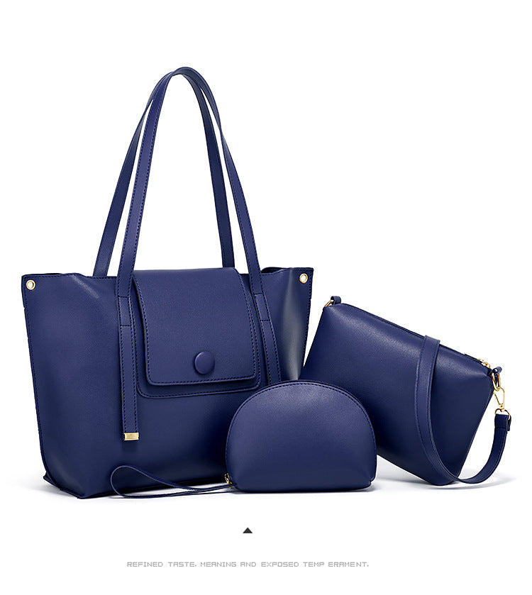 ZLLKL 2025popular new women's bag retro shoulder handbag new large-capacity fashion oblique span three sets of mother and child bags