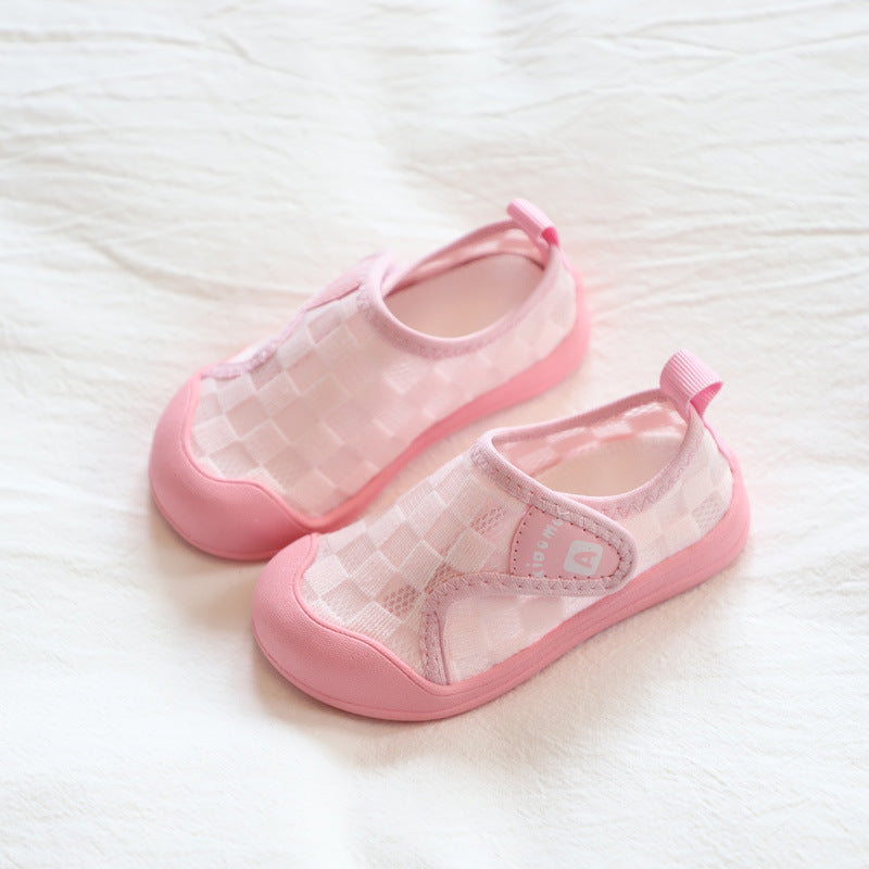 ZllKl Girls' White Shoes Baby Boy Mesh Surface Shoes Breathable Mesh Children Sneaker Baby Cloth Shoes Soft Bottom Little Kids' Casual Shoes Summer