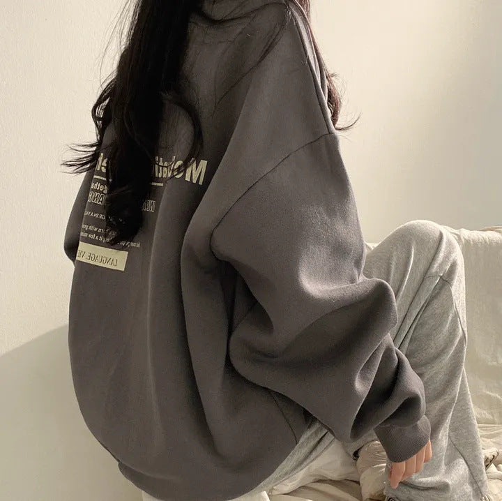 ZLLKL 2025 Sweater women's 2025n oversize large size loose trendy brand pack fleece thickened new women's spring autumn and winter thin