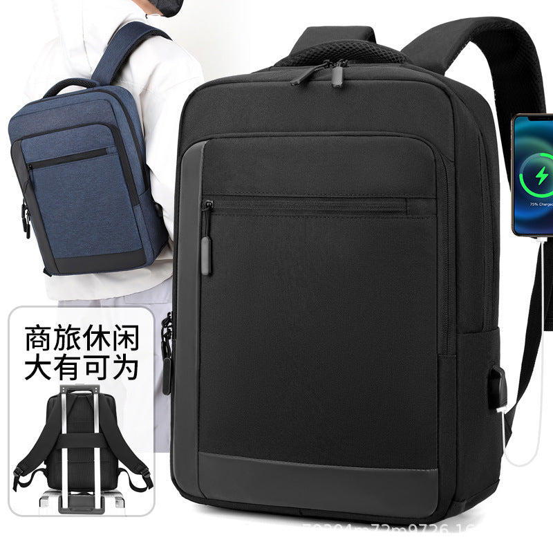 Cross-Border Backpack Men's High-Grade Large Capacity Commuter Backpack Schoolbag Business Backpack New Computer Bag
