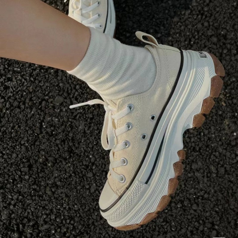 ZllKl Putian Pure Original Allstar Canvas Shoes 100 Th Anniversary Platform Dad Shoes Men's and Women's Casual All-Matching Heightened Sneakers