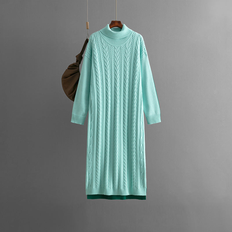 ZllKl women's clothing customization, long sweater women's autumn and winter New new loose thickened twist knitted dress