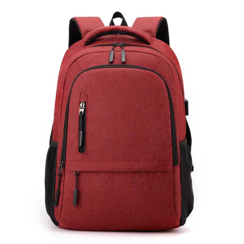 Backpack Men's Cross-Border Backpack Simple Fashion Student Schoolbag Backpack Computer Bag New Printed Logo