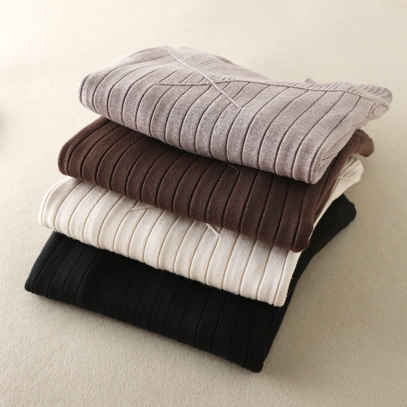 ZllKl New autumn and winter new slim-fitting and thin base medium and long semi-turtleneck sweater skirt with knitted dress inside