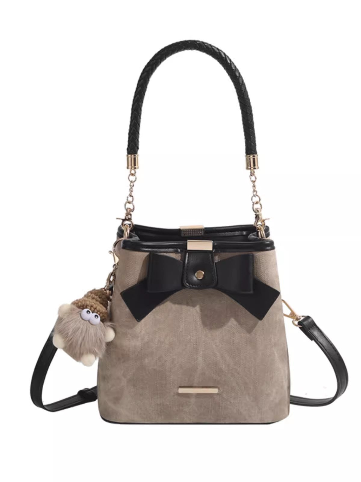 ZLLKL 2025 Bucket bag women's new women's bag commuter versatile sweetheart bow handbag lady style messenger bag