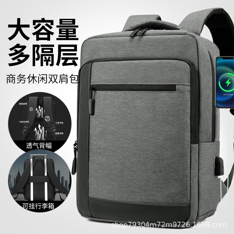 Cross-Border Backpack Men's High-Grade Large Capacity Commuter Backpack Schoolbag Business Backpack New Computer Bag