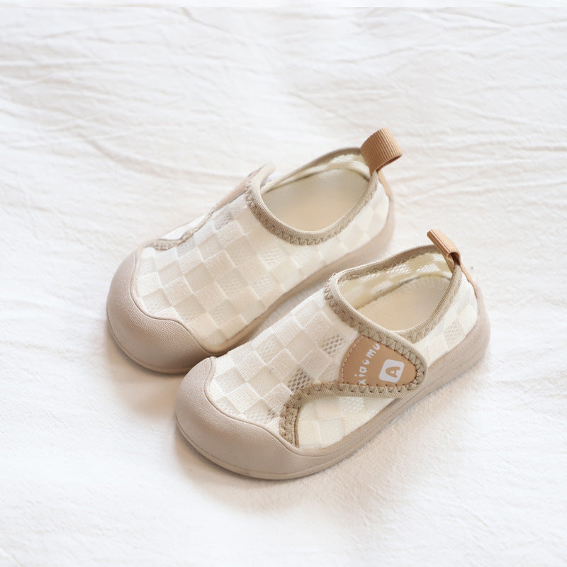 ZllKl Girls' White Shoes Baby Boy Mesh Surface Shoes Breathable Mesh Children Sneaker Baby Cloth Shoes Soft Bottom Little Kids' Casual Shoes Summer