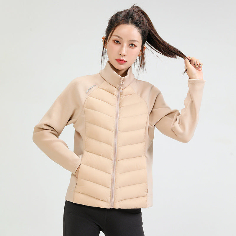 LuLu same winter new trendy brand new national standard 90 duck down outdoor sports stand-up collar down jacket women's short light and thin