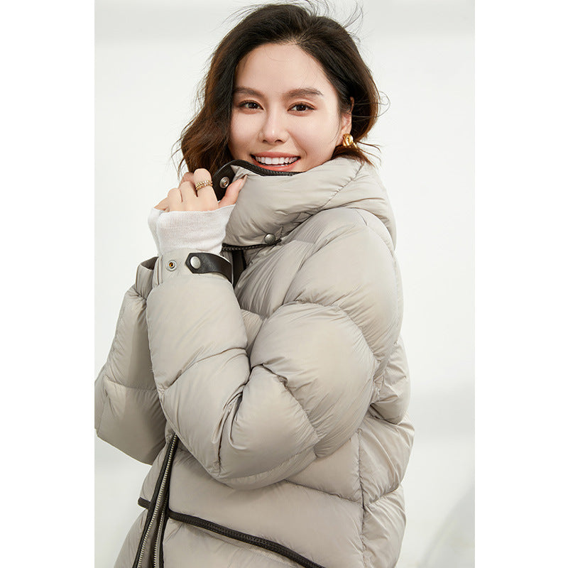 90 white duck down jacket super thick cold-resistant women's design sense 2025 winter Korean version small short Northeast coat