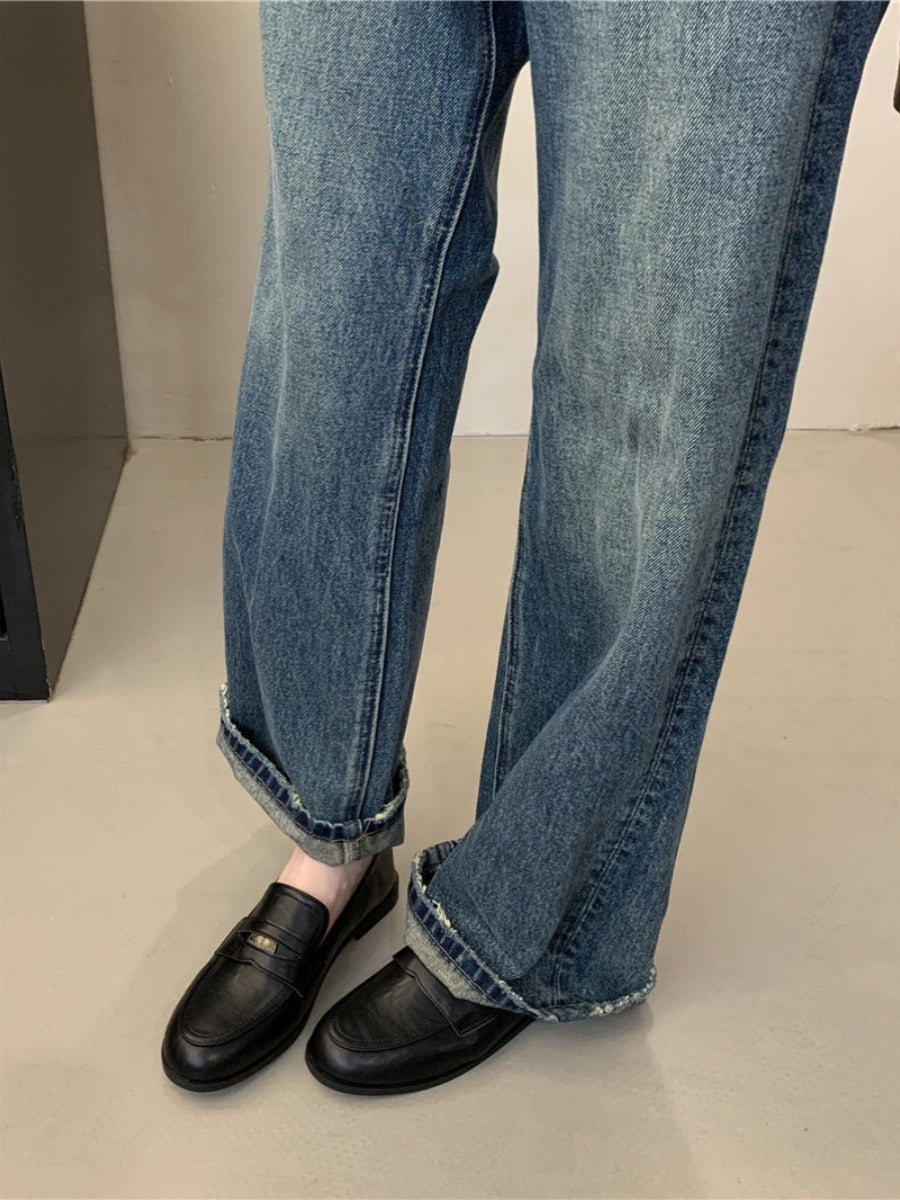 2025 Retro loafers women's popular new Korean version retro gold coins British style college small leather shoes black work shoes