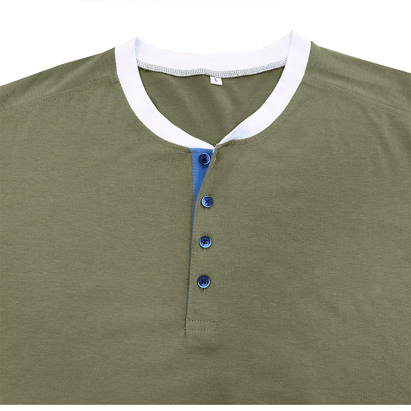 ZLLKL 2025 men's clothing Henry shirt autumn and winter men's long-sleeved t-shirt Popular trade men's t-shirt short-sleeved top clothing wholesale