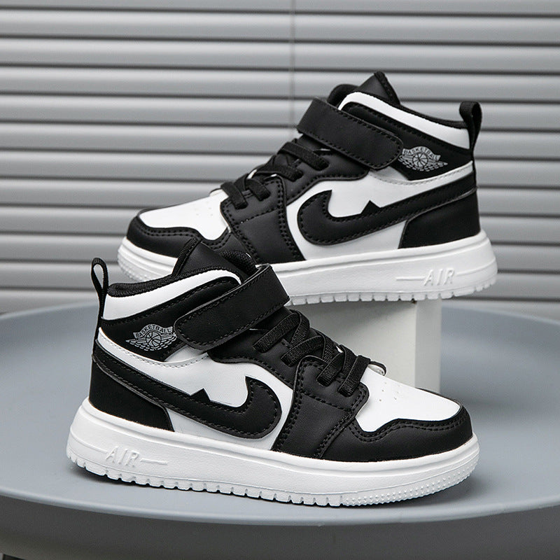 ZllKl Green Apple Children's Shoes AJ Children's Shoes Boys Spring New Panda Black and White Sneaker Boys and Girls Dunk Board Shoes