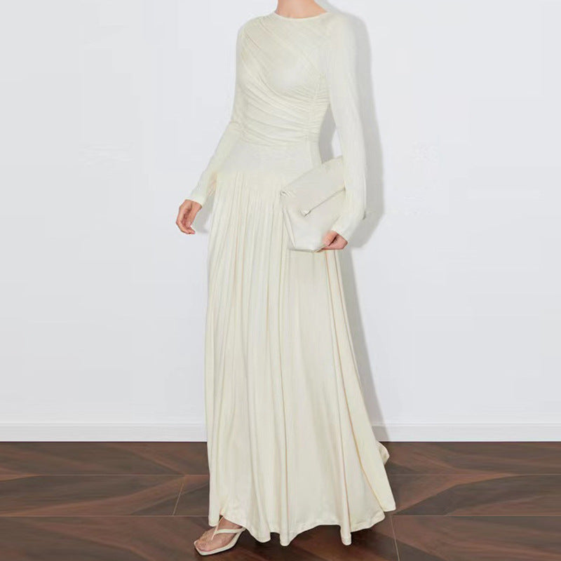 2025 Nanyou spot retro elegant light luxury slim fit gentle wind niche design high sense mousse dress women