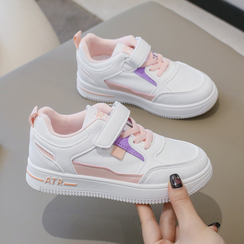 ZllKl Children's Shoes Boy White Shoes Summer Thin Children Hollow-out Breathable Mesh Shoes Girls Fashion Sports Board Shoes
