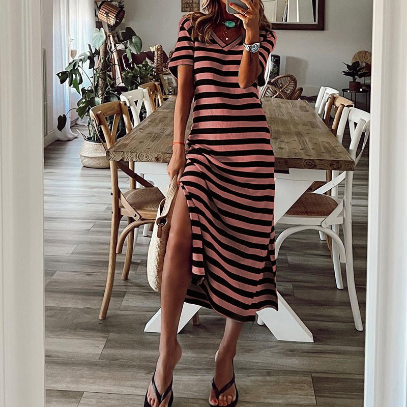 ZllKl Spring European and American Style Wish Best Selling Women's Clothes Cross-Border Slit Loose Printed Skirt New Jumpsuit