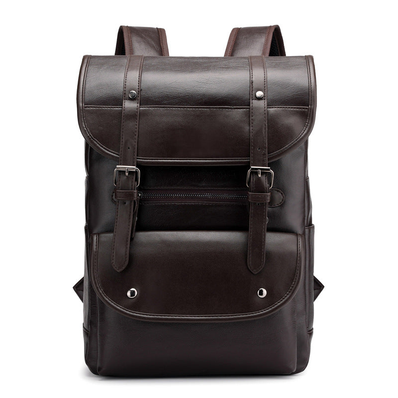 2025 backpack men's trend retro men's business computer backpack travel large capacity waterproof leather backpack