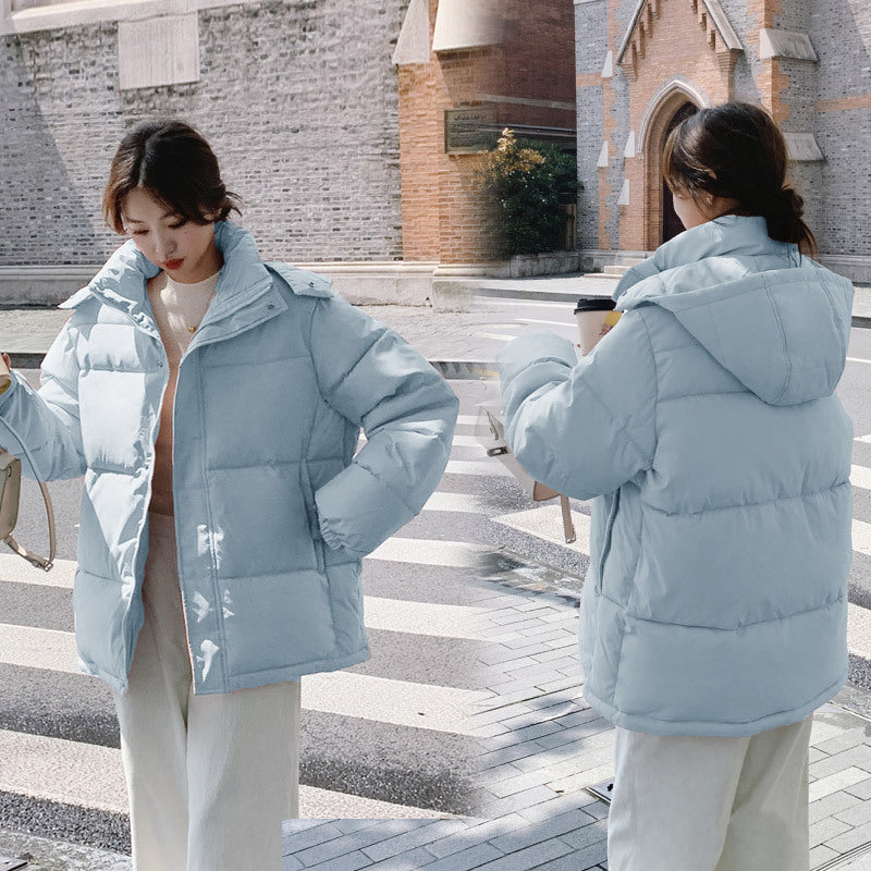 Women's short cotton-padded clothes 2023 winter new cross-border European and American small hooded down cotton-padded clothes women's thickened warm cotton-padded jackets