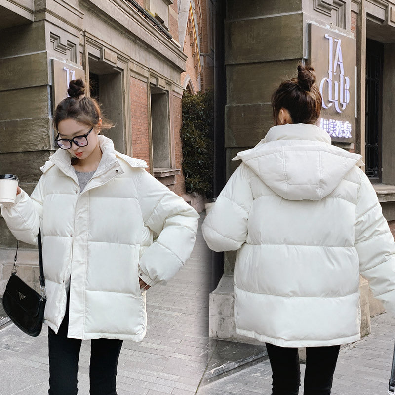 Women's short cotton-padded clothes 2023 winter new cross-border European and American small hooded down cotton-padded clothes women's thickened warm cotton-padded jackets