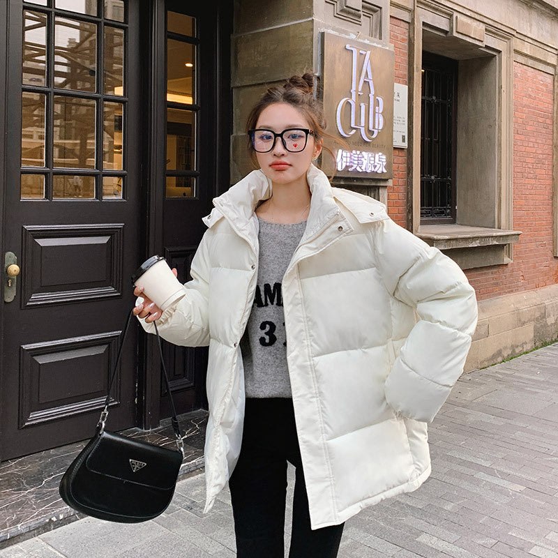Women's short cotton-padded clothes 2023 winter new cross-border European and American small hooded down cotton-padded clothes women's thickened warm cotton-padded jackets