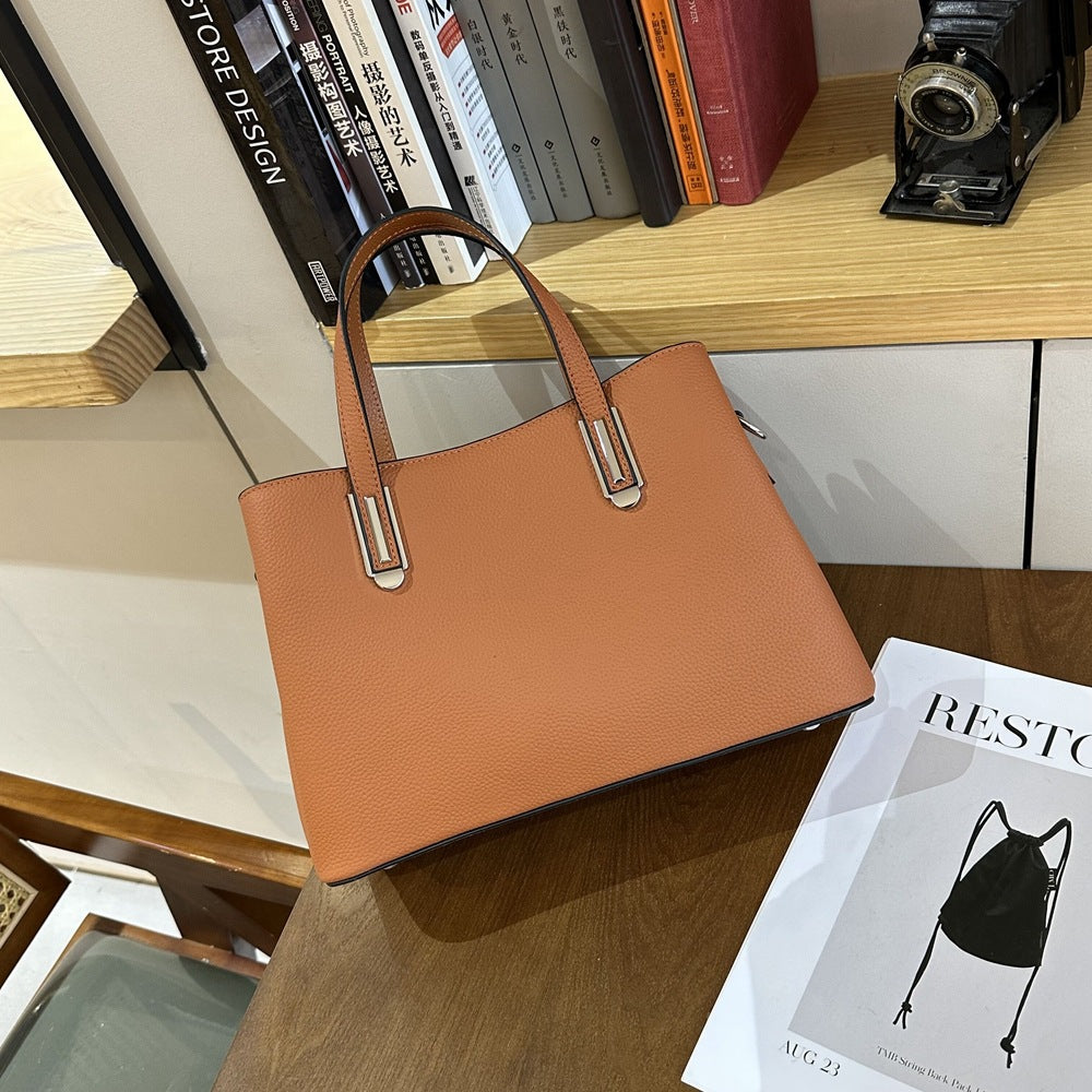Popular trade leather women's bags, new versatile first-layer cowhide Princess Diana bags, fashion bags, portable messenger bags 9829