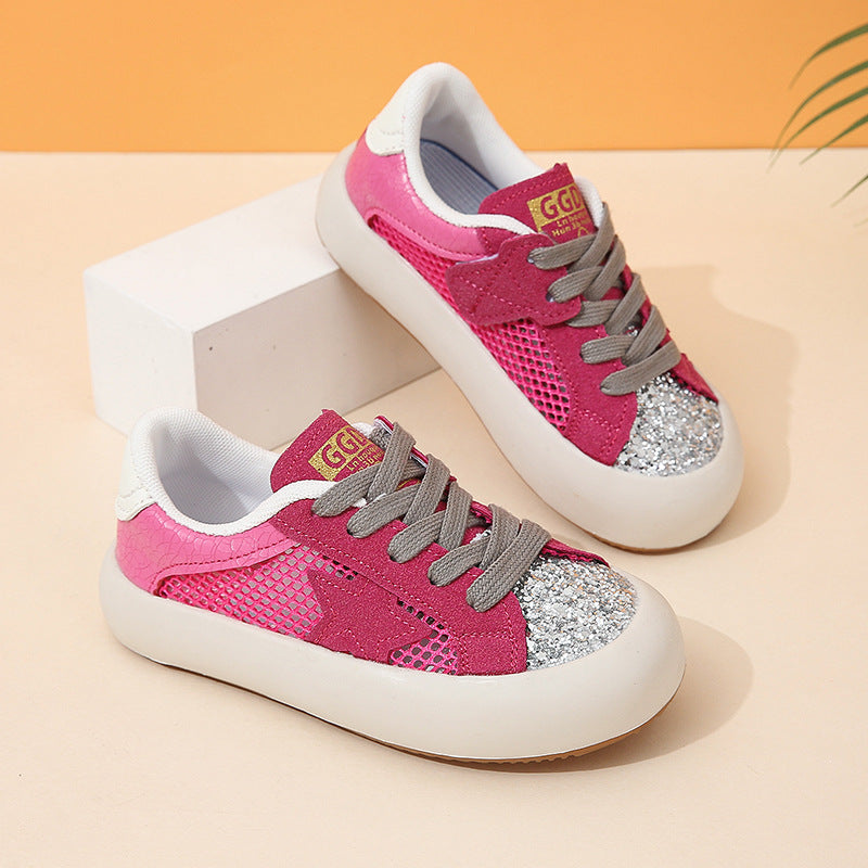 ZllKl Girls Low-Top Sneakers Autumn New Fashion Children's Casual Pumps Little Girl Soft Bottom Non-Slip Sneaker