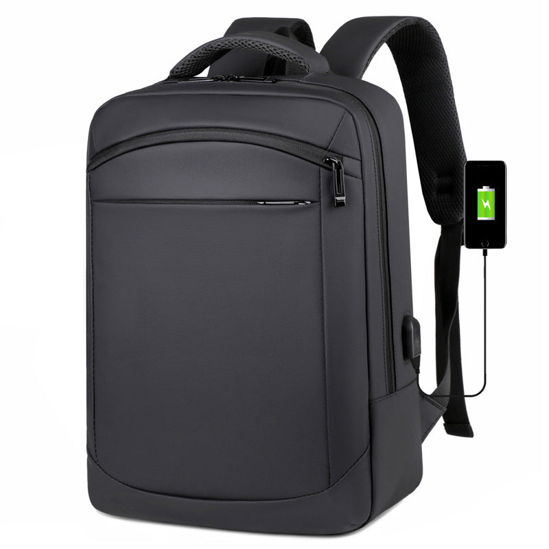 2025 new business backpack versatile men's anti-splashing computer backpack men's leather film large-capacity student schoolbag