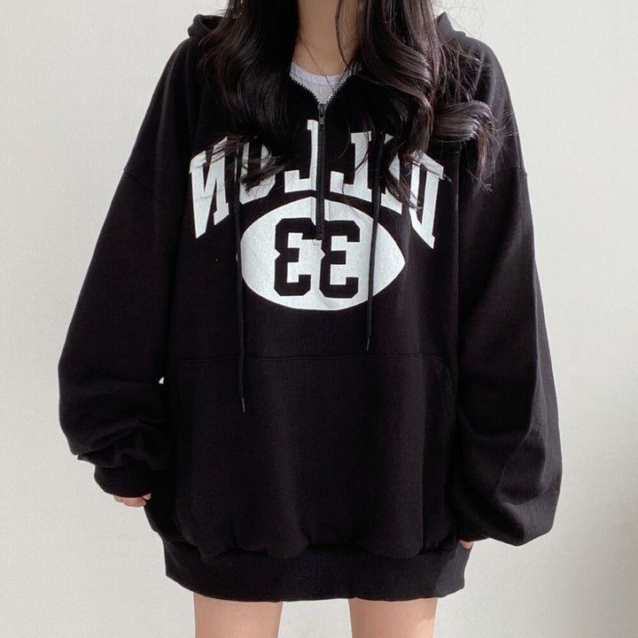 ZLLKL 2025 Zipper sweater women's new women's clothing loose autumn and winter thickened fleece jacket large size top Korea