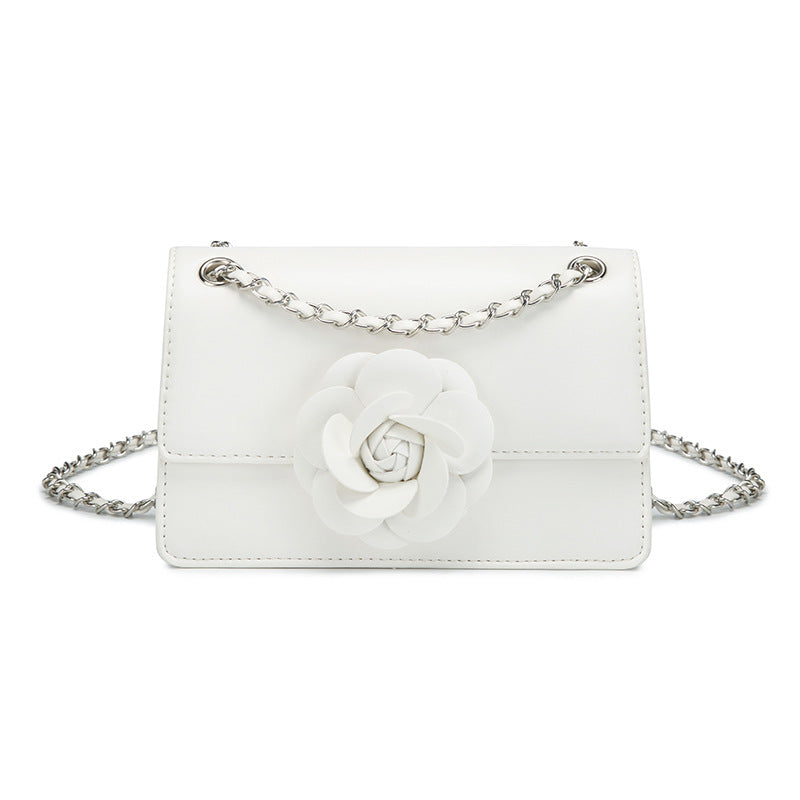 ZLLKL 2025 Bohao's new Bags shoulder messenger bag women's 2025 retro fashion small fragrant camellia with chain small square bag