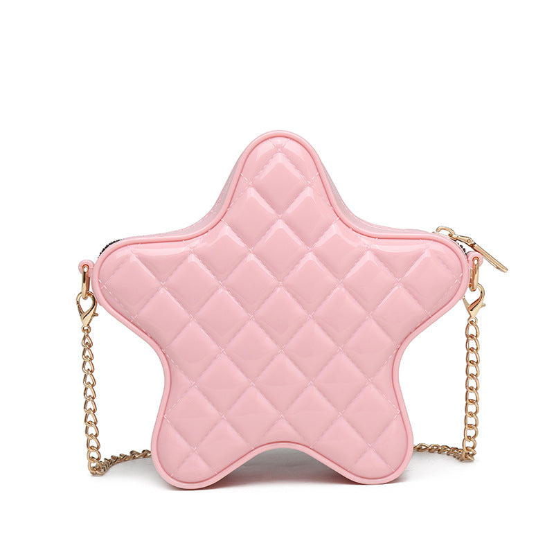 ZLLKL 2025 Bo Hao, Xiaoxiangfeng PVC Pentagon Barbie Jelly Bag, Fashion Versatile Rhombus Bag, Dirty and Easy to Wash, Summer Female Oblique Span
