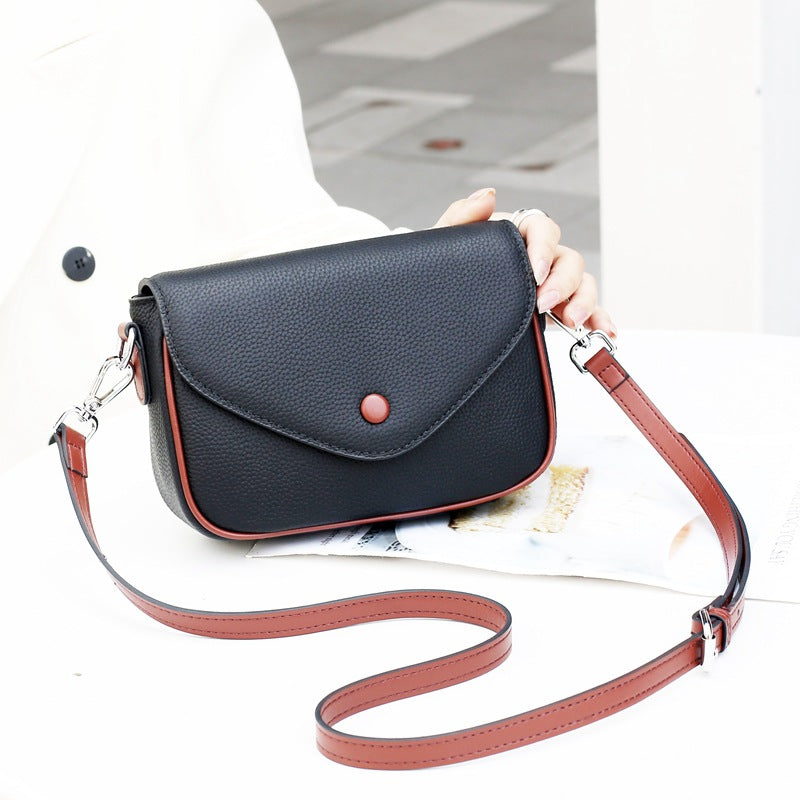 TOGO pattern cowhide small square bag women's messenger high-end leather women's bag versatile casual women's shoulder bag 9805