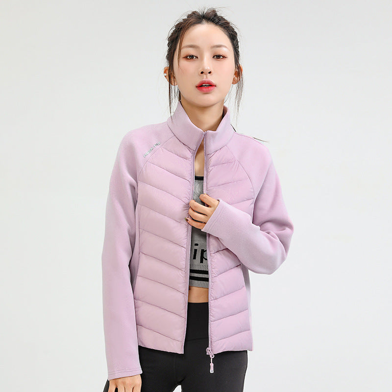 LuLu same winter new trendy brand new national standard 90 duck down outdoor sports stand-up collar down jacket women's short light and thin
