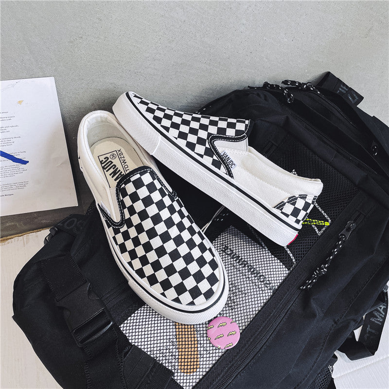 ZllKl Canvas Shoes for Women Men Spring and Autumn New Slip-on Lazy Shoes for Students Casual Flat Skateboard Shoes Korean Couples Shoes