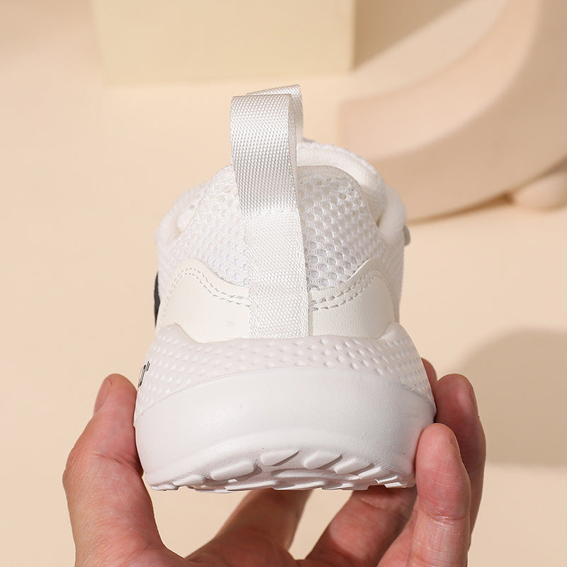 ZllKl Children's Shoes Factory Boys Single Mesh Rotating Buckle Lightweight Running Shoes 3-12 Student Shoes Girls Casual Soft Sole Sneakers