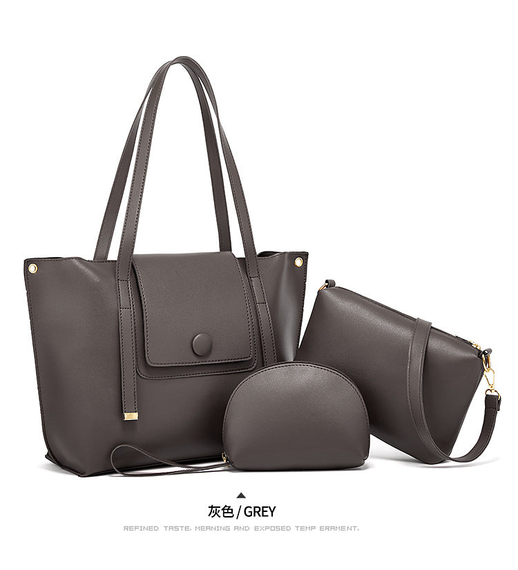 ZLLKL 2025popular new women's bag retro shoulder handbag new large-capacity fashion oblique span three sets of mother and child bags
