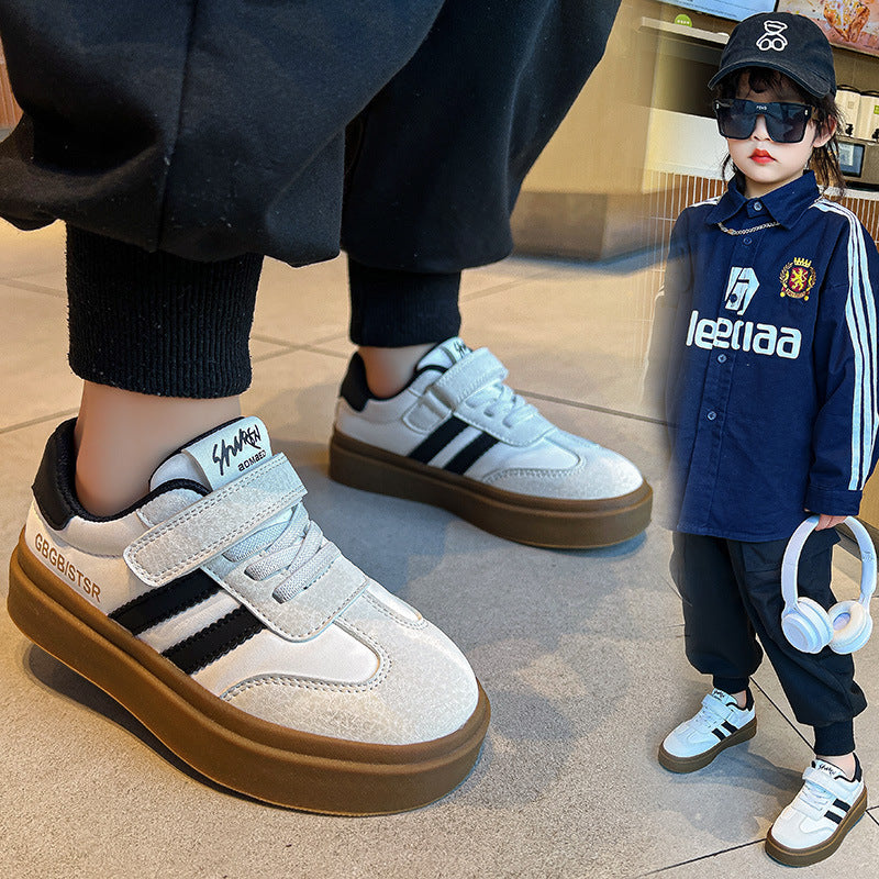 ZllKl Children's Sneaker Spring and Autumn New Boy Versatile Non-Slip Breathable Student Sneakers Girls' Soft Bottom German Training Shoes