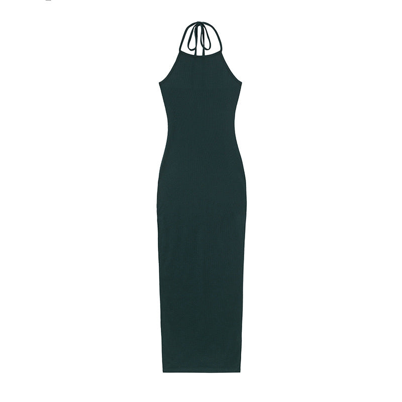 Spring and Summer New Women's Clothing Sexy Backless Slit Office Lady Sheath Skirt European and American Strap Dress
