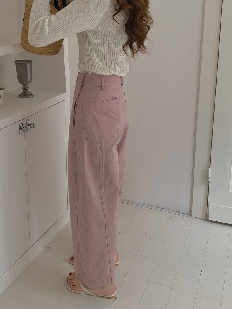 ZllKl Gagd Japanese Yamamoto Pants Casual Pants Women's All-Match Multicolor Loose Straight Small Cropped Grandma's Pants Spring