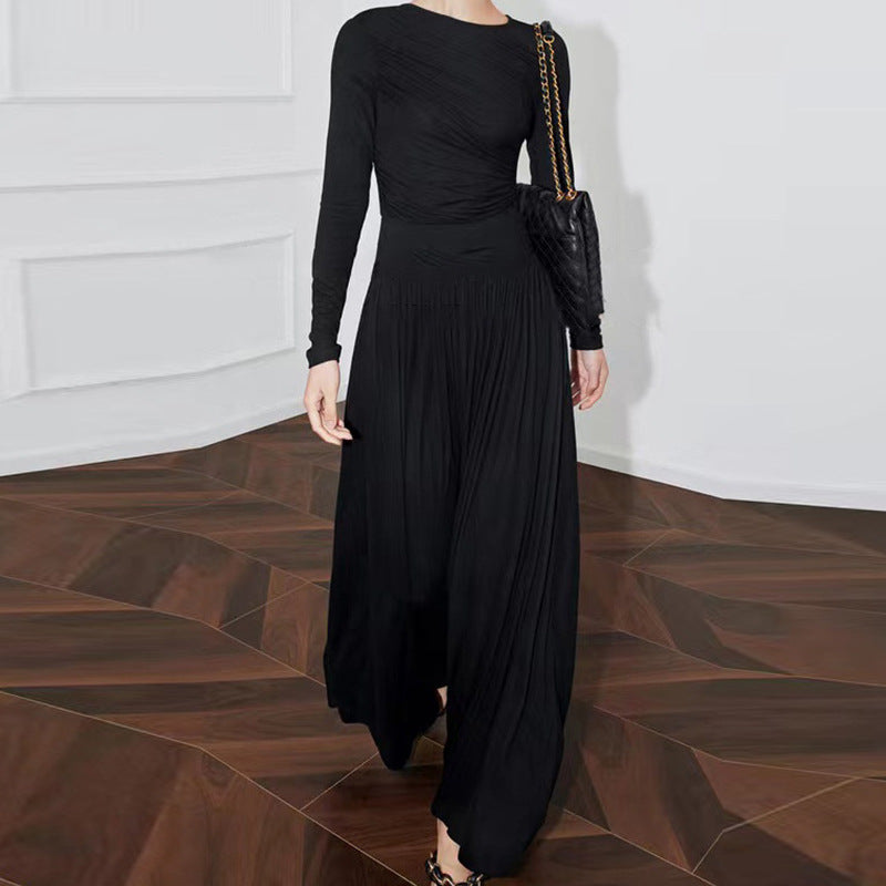 2025 Nanyou spot retro elegant light luxury slim fit gentle wind niche design high sense mousse dress women