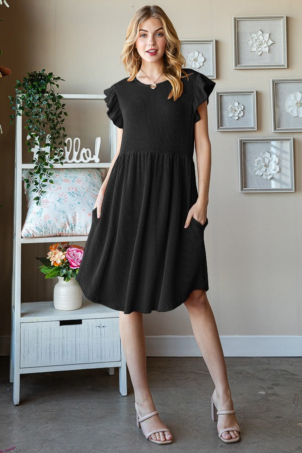 ZllKl European and American Women's Clothing ebay New Fashionable Stringy Selvedge round Neck Solid Color Little-Girl Style Clothes Mini Dress