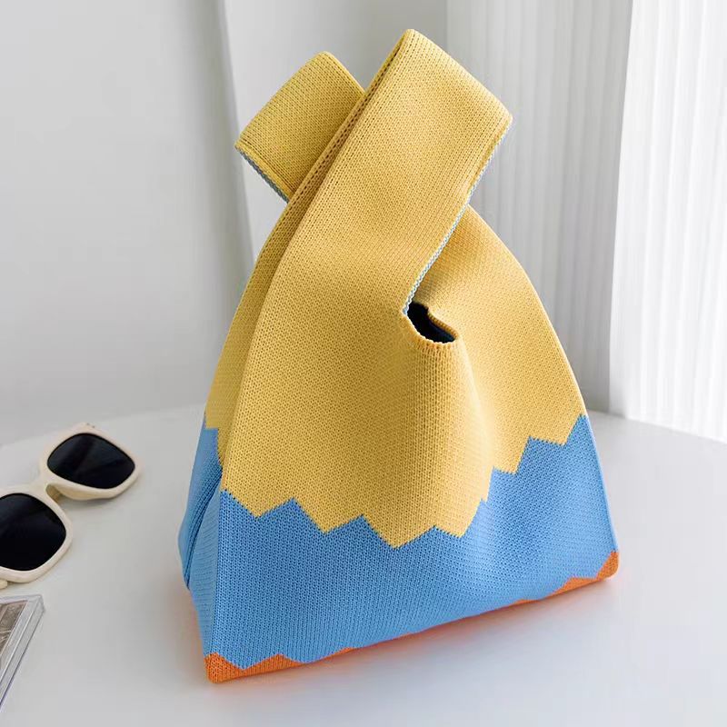 ZllKl Knitted Bag with Hand Gift Bag Handbag Rabbit Hand Bag Ins Large Capacity Gift Bag Small Handbag Wrist