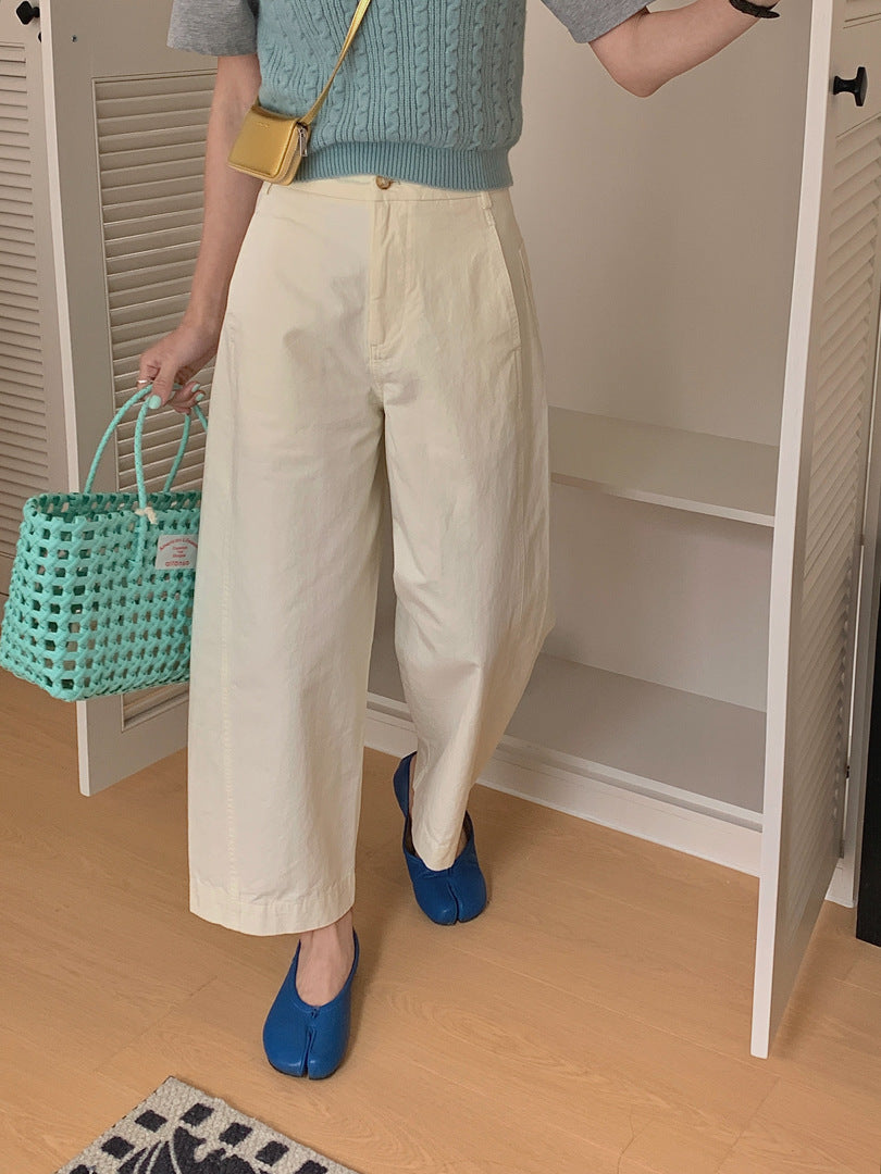 ZllKl Gagd Japanese Yamamoto Pants Casual Pants Women's All-Match Multicolor Loose Straight Small Cropped Grandma's Pants Spring