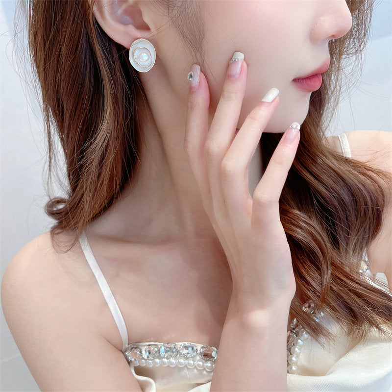 2025 S925 silver needle flower series earrings niche design earrings Korean version super fairy simple temperament camellia stud earrings