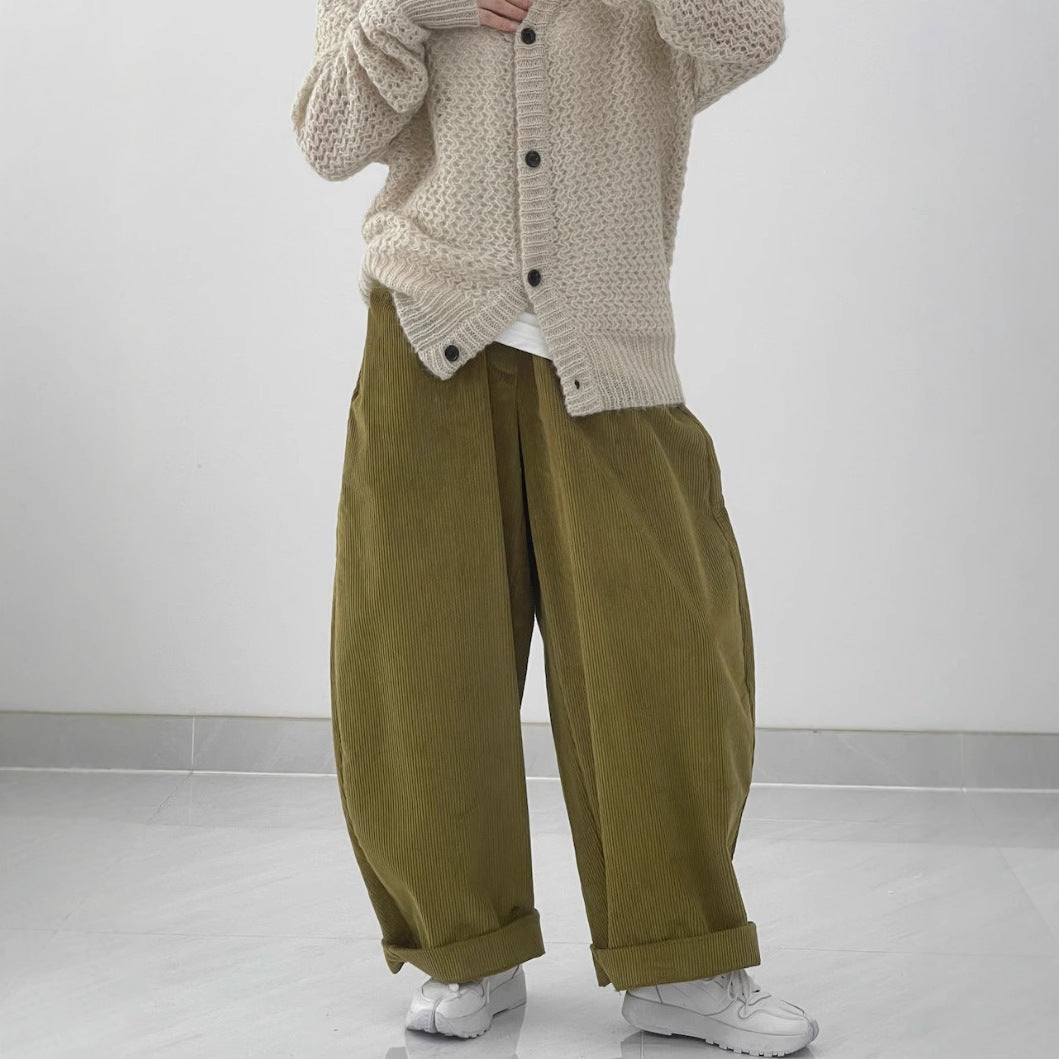 Autumn and winter women's pants women's corduroy radish pants casual Japanese retro loose wide-leg bloomers 221131